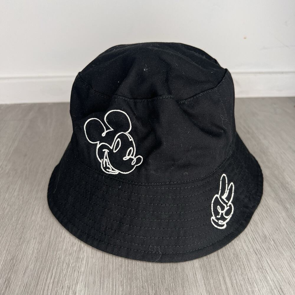 Kids Disney Parks Mickey Mouse Black And White Reversible Bucket Hat